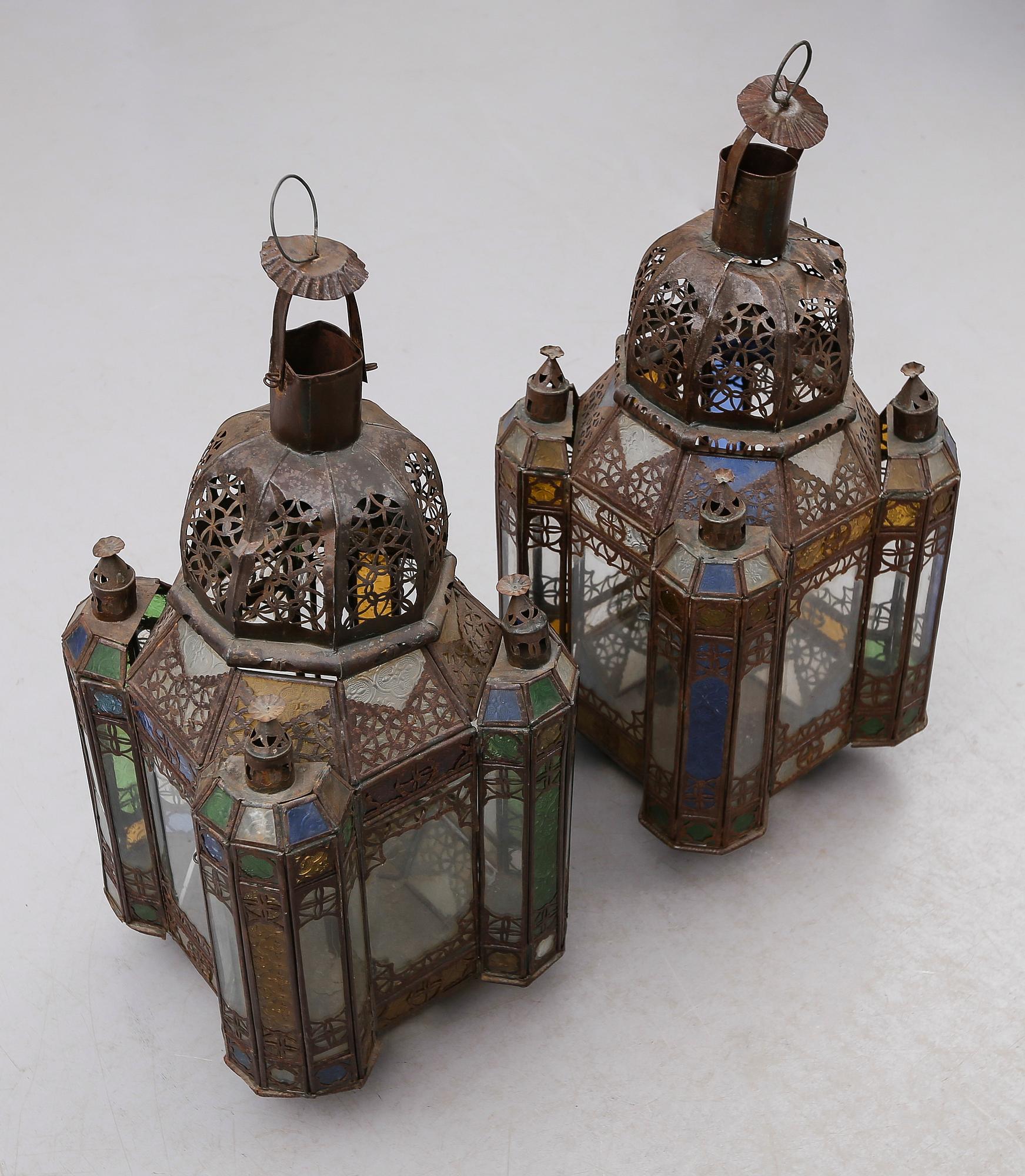 LYKTOR, 1 par, plåt, Marocko, 1900-tal.