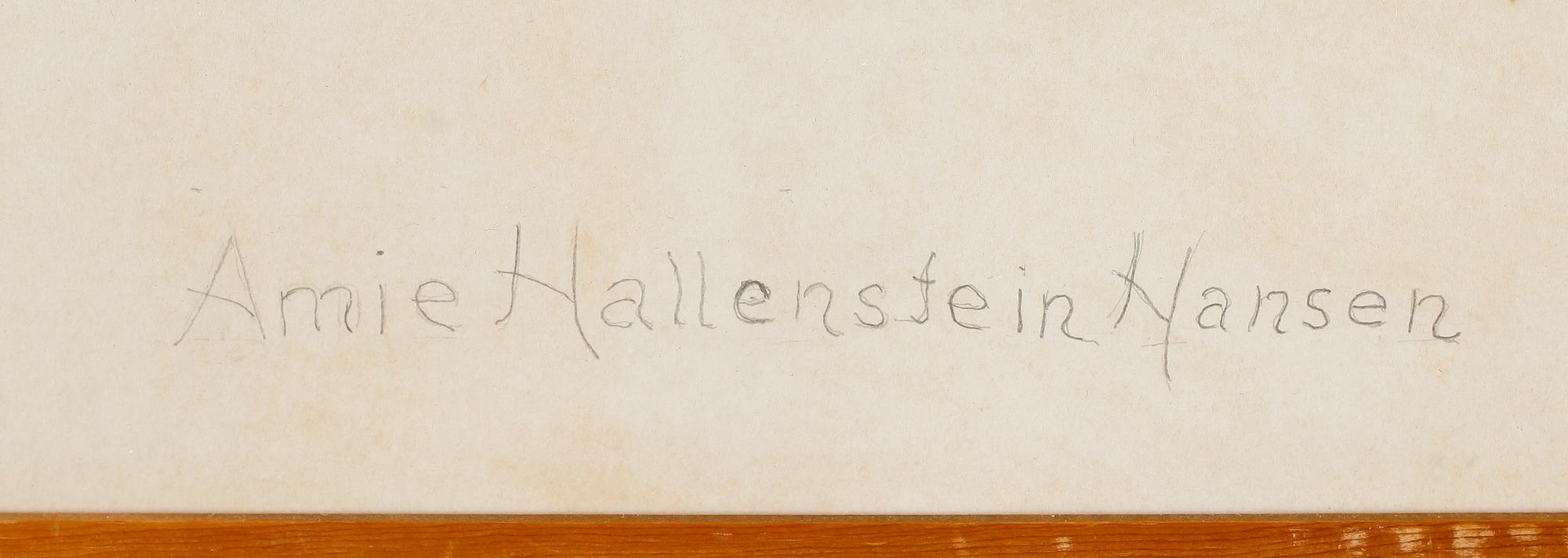 AMIE HALLENSTEIN HANSEN, 2 st, blyertsteckningar, signerade.