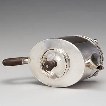 Gustaf Georg Rehnberg, tekanna, större, silver, Norrköping 1807. Sengustaviansk.