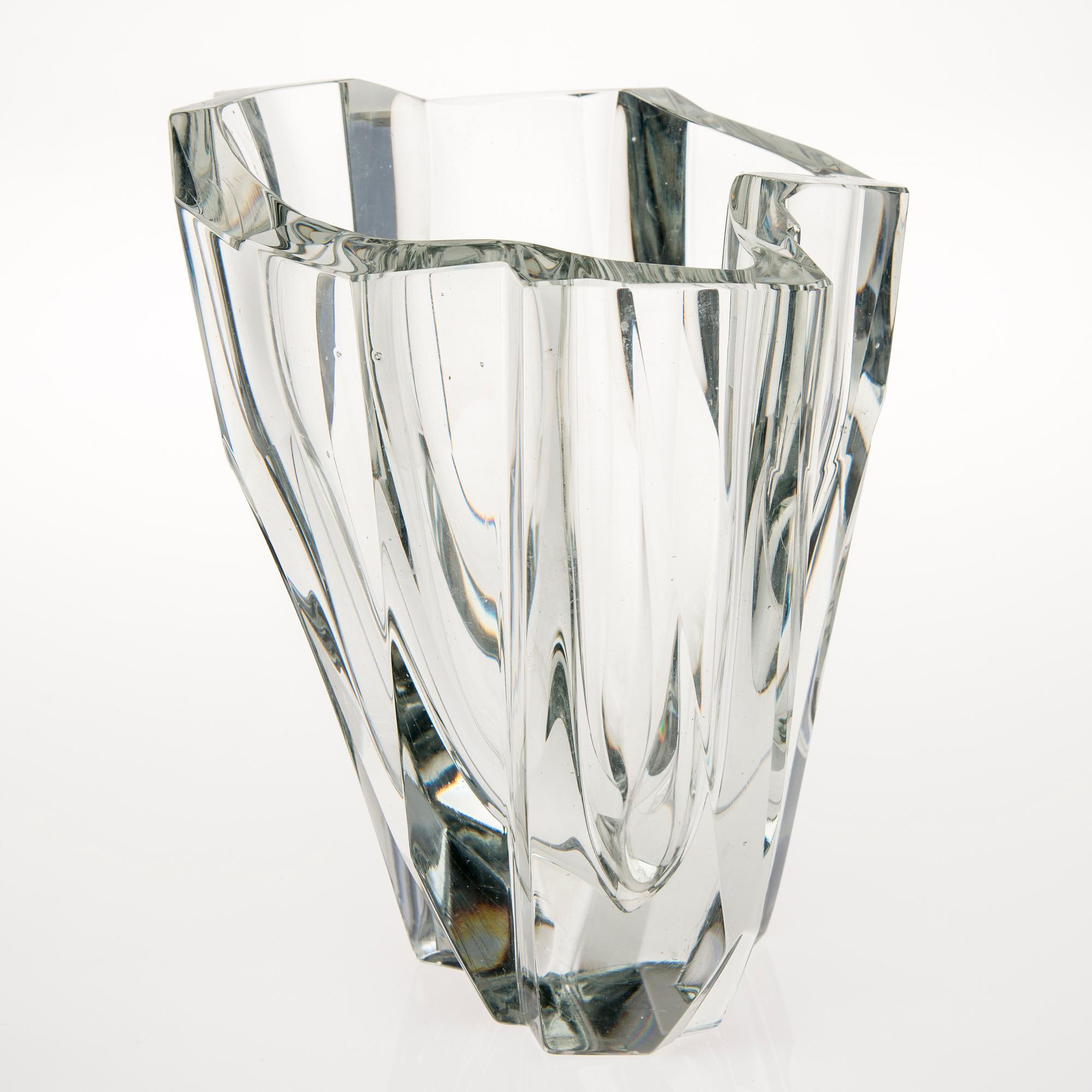 VAS, glas, "Isberg", signerad Tapio Wirkkala -3825, Iittala. Formgiven 1951.