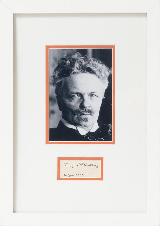 August Strindberg, an autograph, dated 21 Jan. 1912.