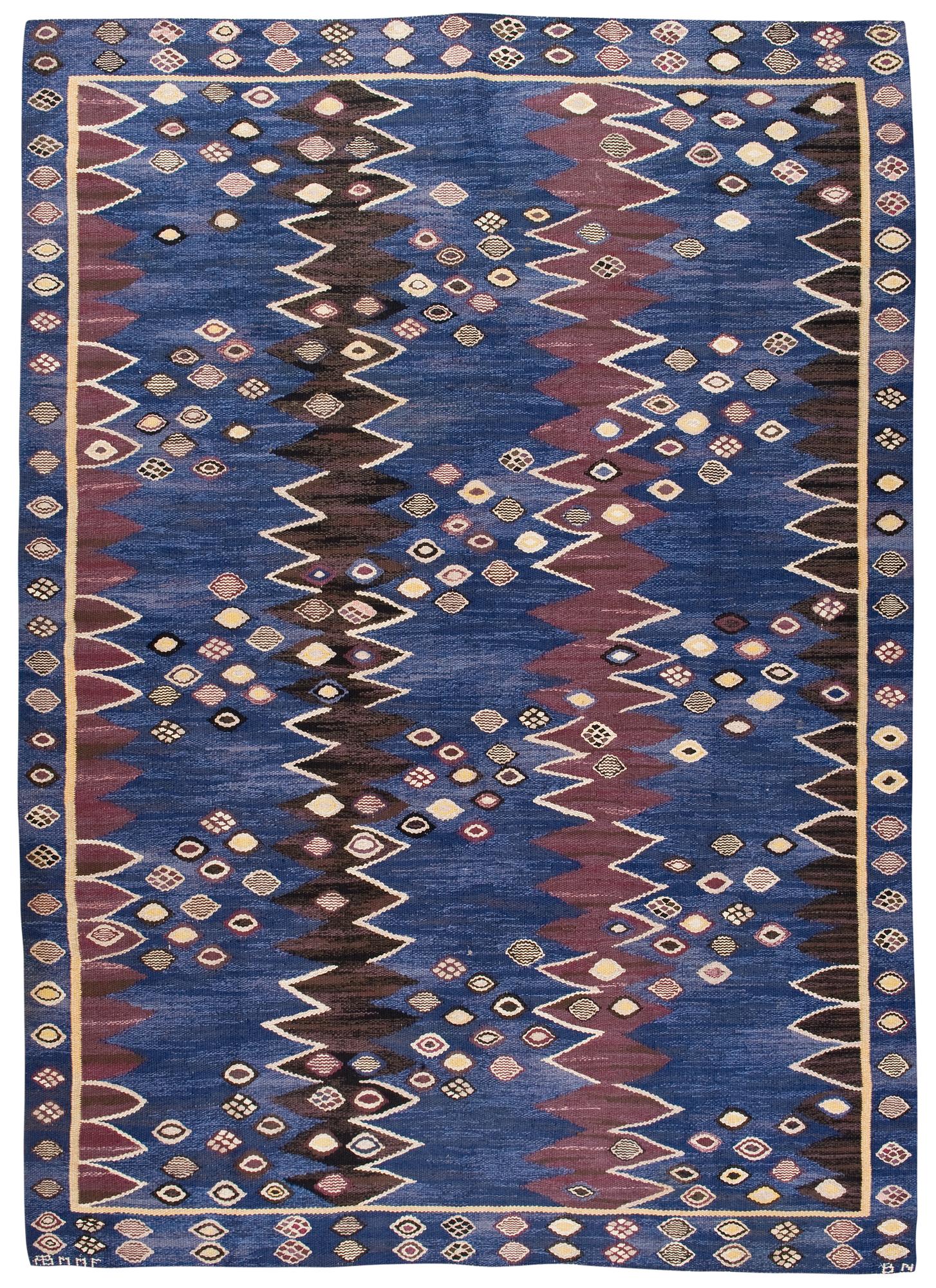 MATTA. "Snäckorna". Gobelängteknik. 273 x 193 cm. Signerad AB MMF BN (AB Märta Måås-Fjetterström, Barbro Nilsson).