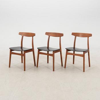 Henning Kjaernulf, chairs 5 pcs for Bruno Hansen Denmark 1960s.