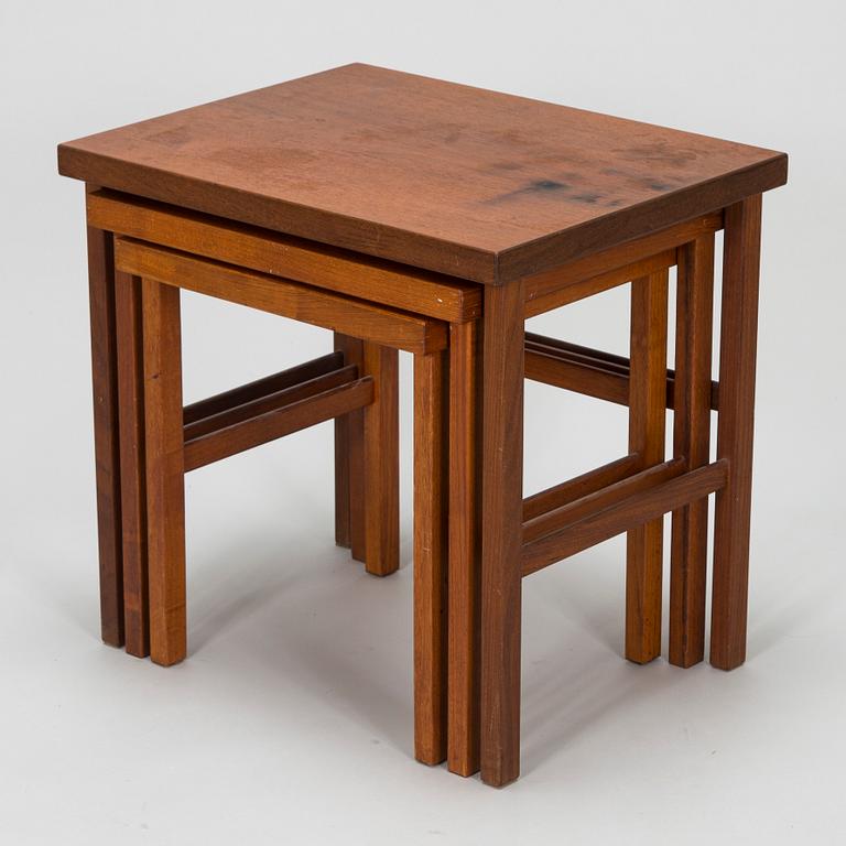 Olof Ottelin, A 1960s 'Triplex' nesting table for Oy Stockmann Ab, Keravan Puusepäntehdas, Finland.