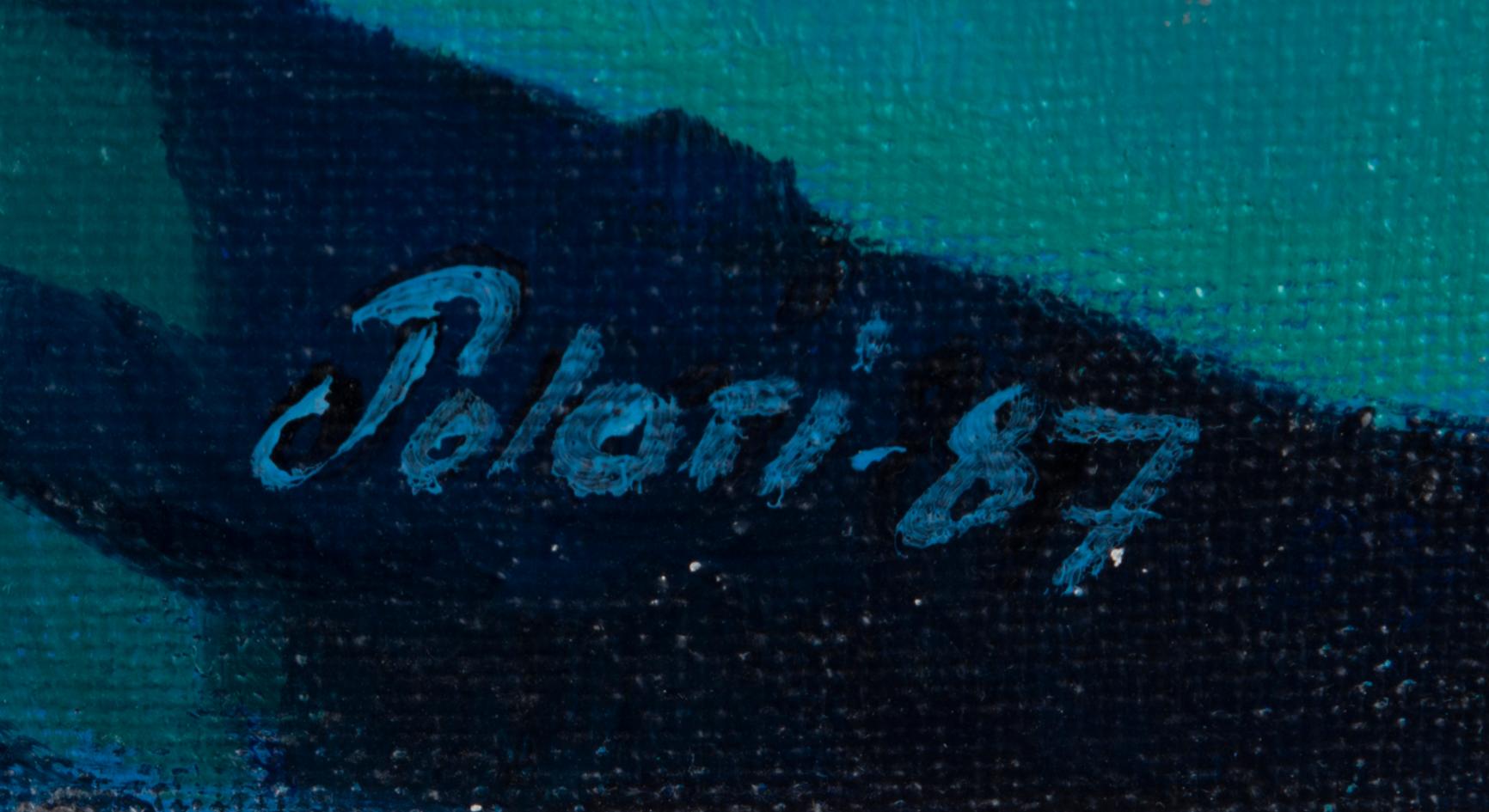 OIVA POLARI, öljy kankaalle, pingotettu levylle, signeerattu ja päivätty -87.