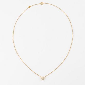 Engelbert, collier, "pavé heart", 18K guld med briljantslipade diamanter.