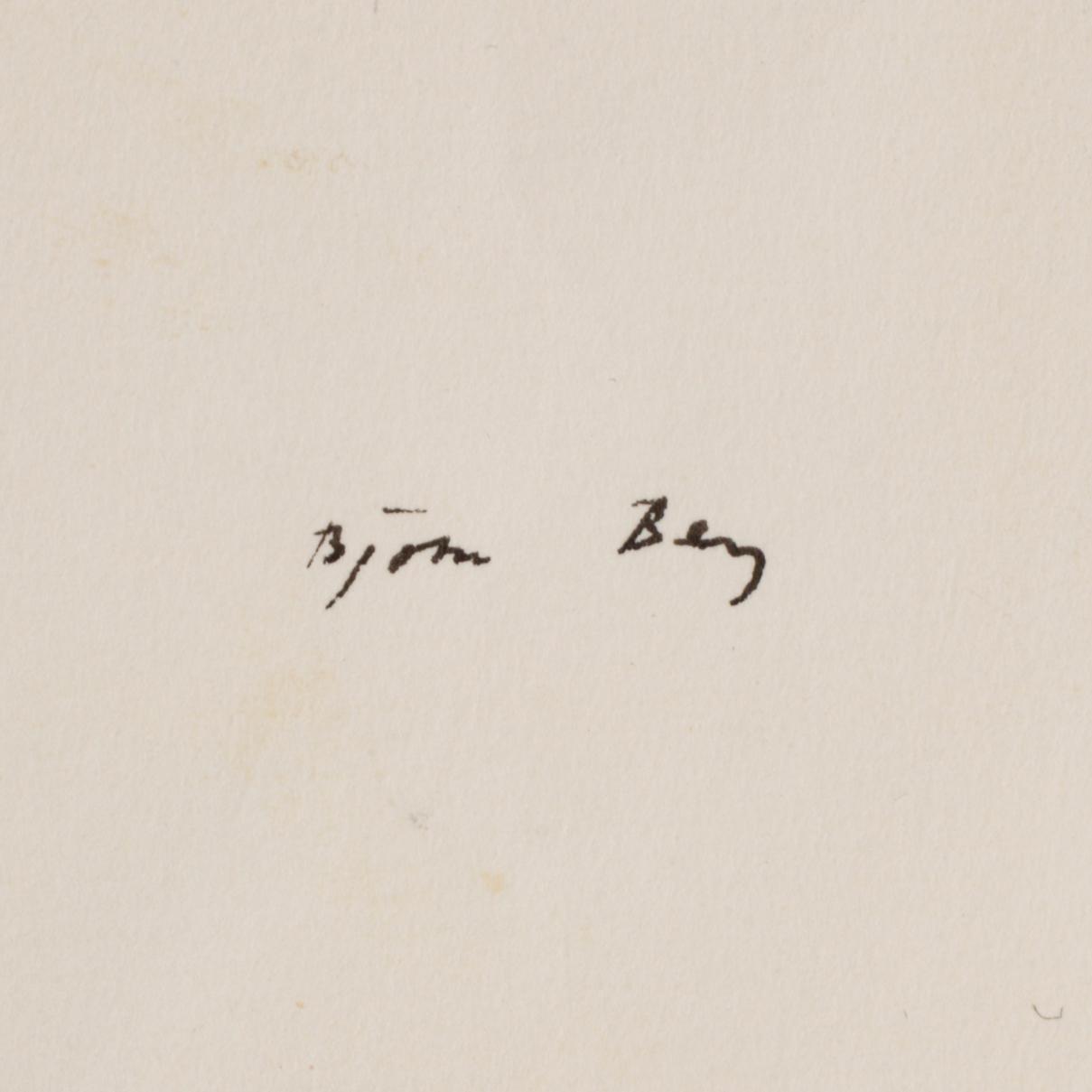 BJÖRN BERG, ink drawing from "Teskedsgumman" signed.