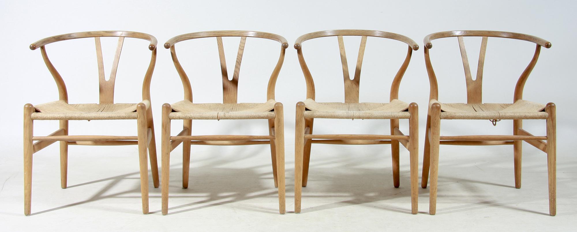 KARMSTOLAR, 4 st. "Y-stolen", Hans J. Wegner. Carl Hansen och Son.