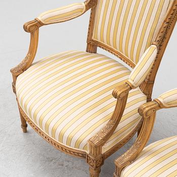 A pair of Louis XVI-style chairs, late 19th Century.