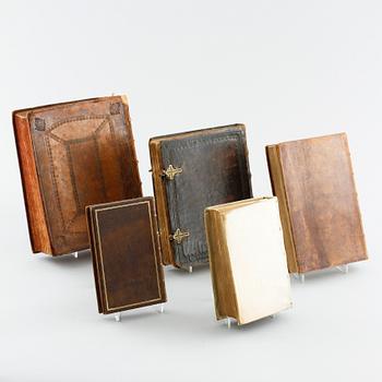 Five books from the 17th and 18th century.