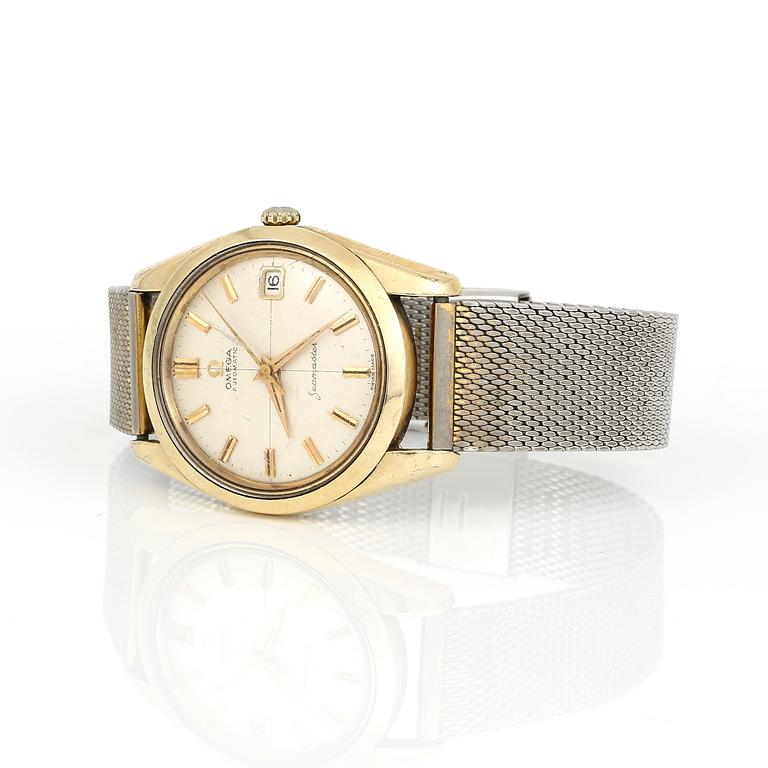 ARMBANDSUR, herr, Omega, Seamaster, Automatic, guld på stål/stål, 1950/60-tal.