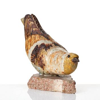 Tyra Lundgren, a glazed stoneware sculpture of a dove, Sweden mid 20th century.