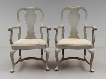 KARMSTOLAR, 1 par, barockstil, 1900-talets första hälft.