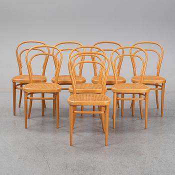 Thonet, a set of 8 mid 20th century bentwood chairs.