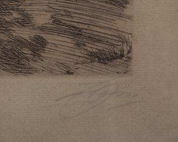 ANDERS ZORN, etsning. Sign. Dat 1913 i plåten.
"Gärdesgård". Hj&Hj 267.