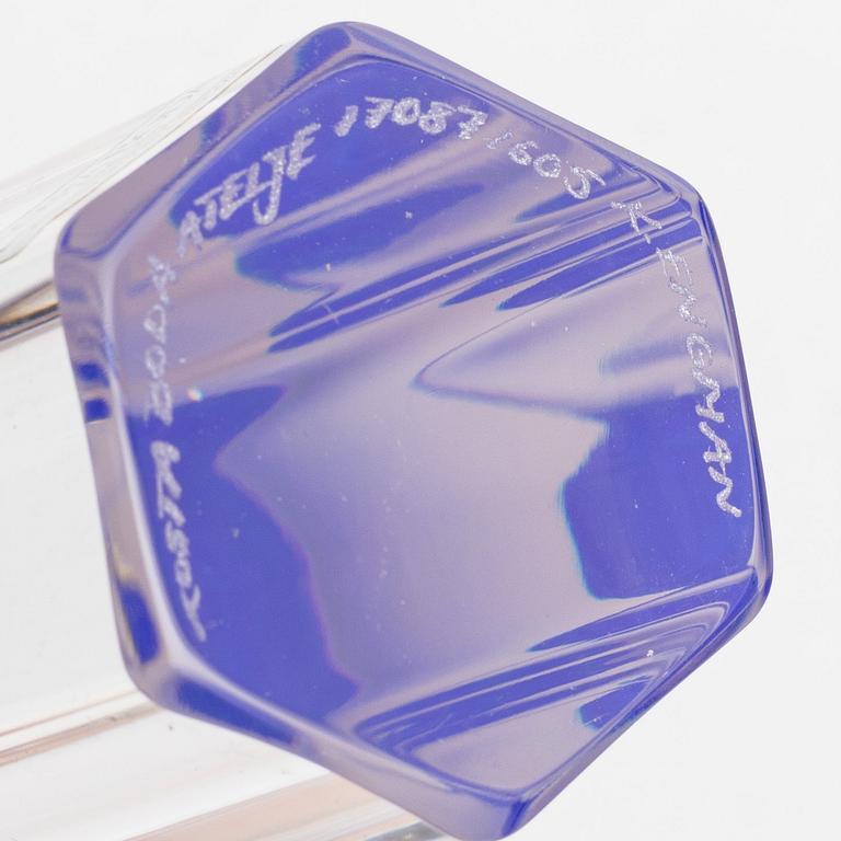 Kjell Engman, two glass sculptures, Kosta Boda.