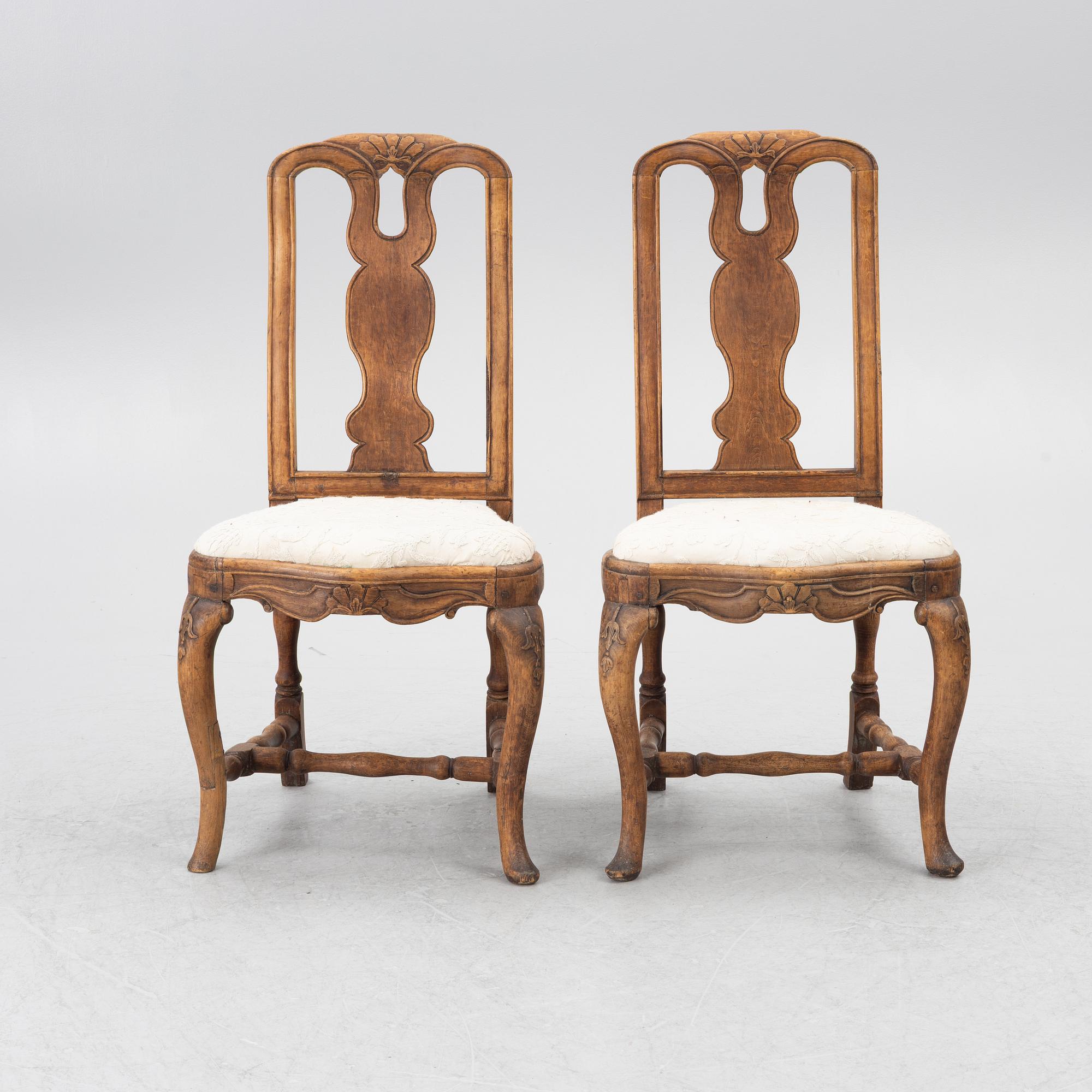 Chairs a pair, Late Baroque, mid-18th century.