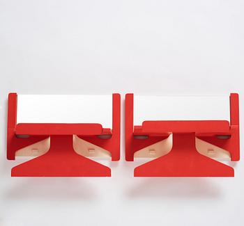 Börge Lindau, & Bo Lindekrantz, a pair of coat hangers, "Fälltavla", Lammhults, post 1972.