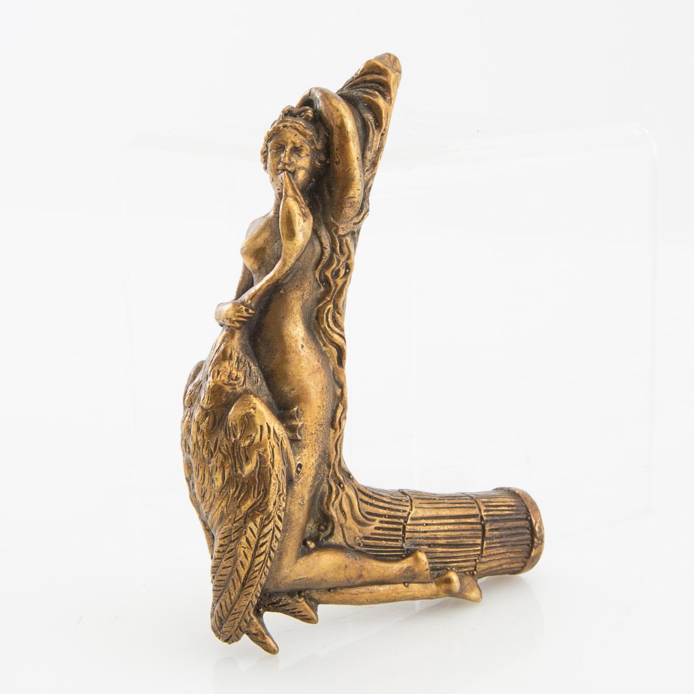 Umbrella handle Art Nouveau signed early 20th century bronze.