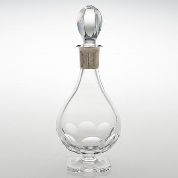 OTTO WOLTER, A glass and sterling silver carafe, Germany 20th Century.