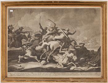 GRAVYRER, 2 st, bland annat efter Georg Philipp Rugendas, 1700-talets första hälft.