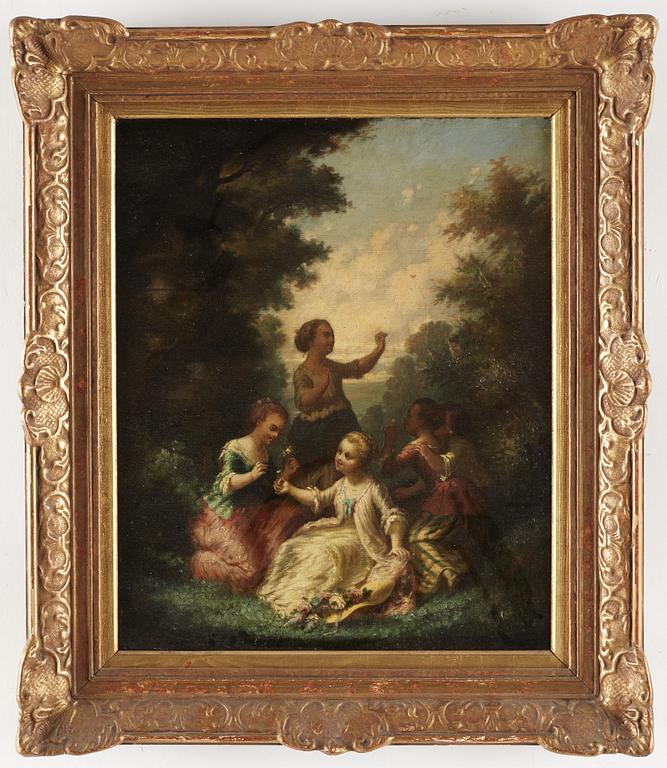 NARCISSE DIAZ, hans krets, olja på duk, 1800-tal.