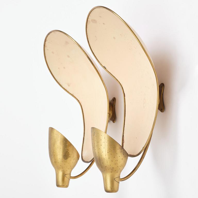 Carl-Axel Acking, a pair of wall lamps model "5017", Bröderna Malmströms Metallvarufabrik, Malmö, 1940s.