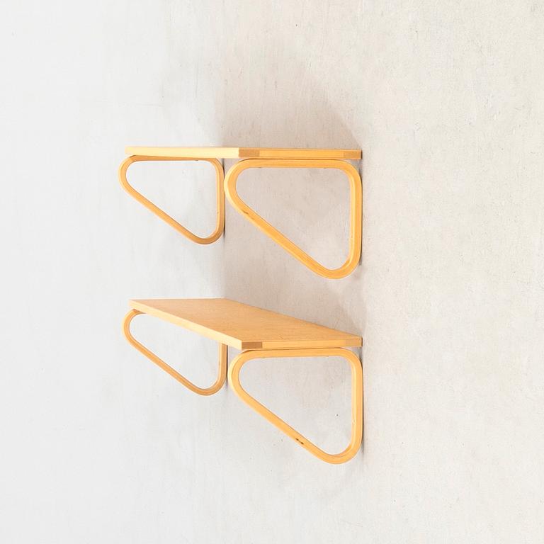 Alvar Aalto, two wall shelves, Artek Helsinki 1970s.