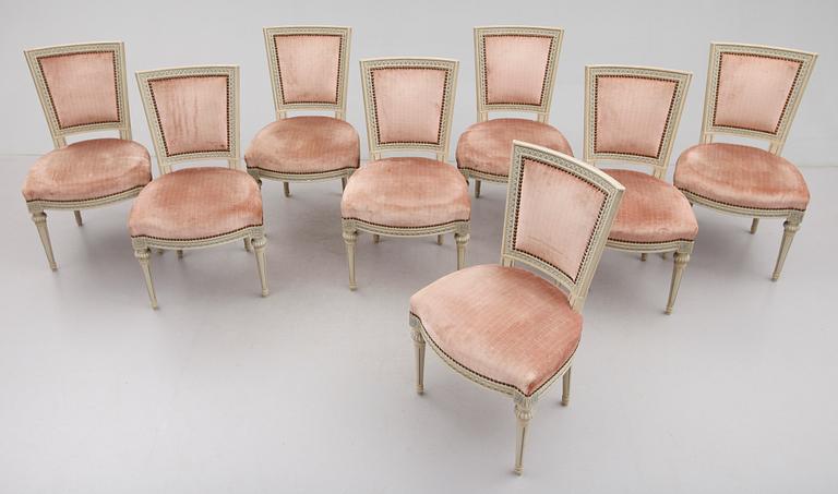 STOLAR, 8 st, gustaviansk stil, 1900-talets mitt.