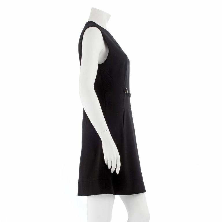 DIANE VON FURSTENBERG, a black wool blend dress, size 8.