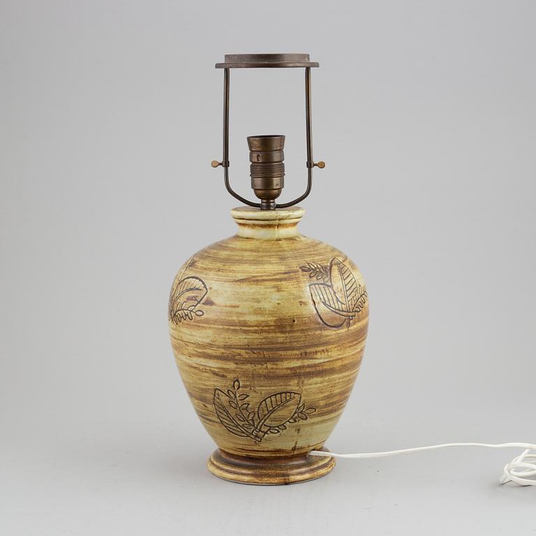 Gertrud Lönegren, a stoneware table light, Rörstrand, 1930's/1940's.