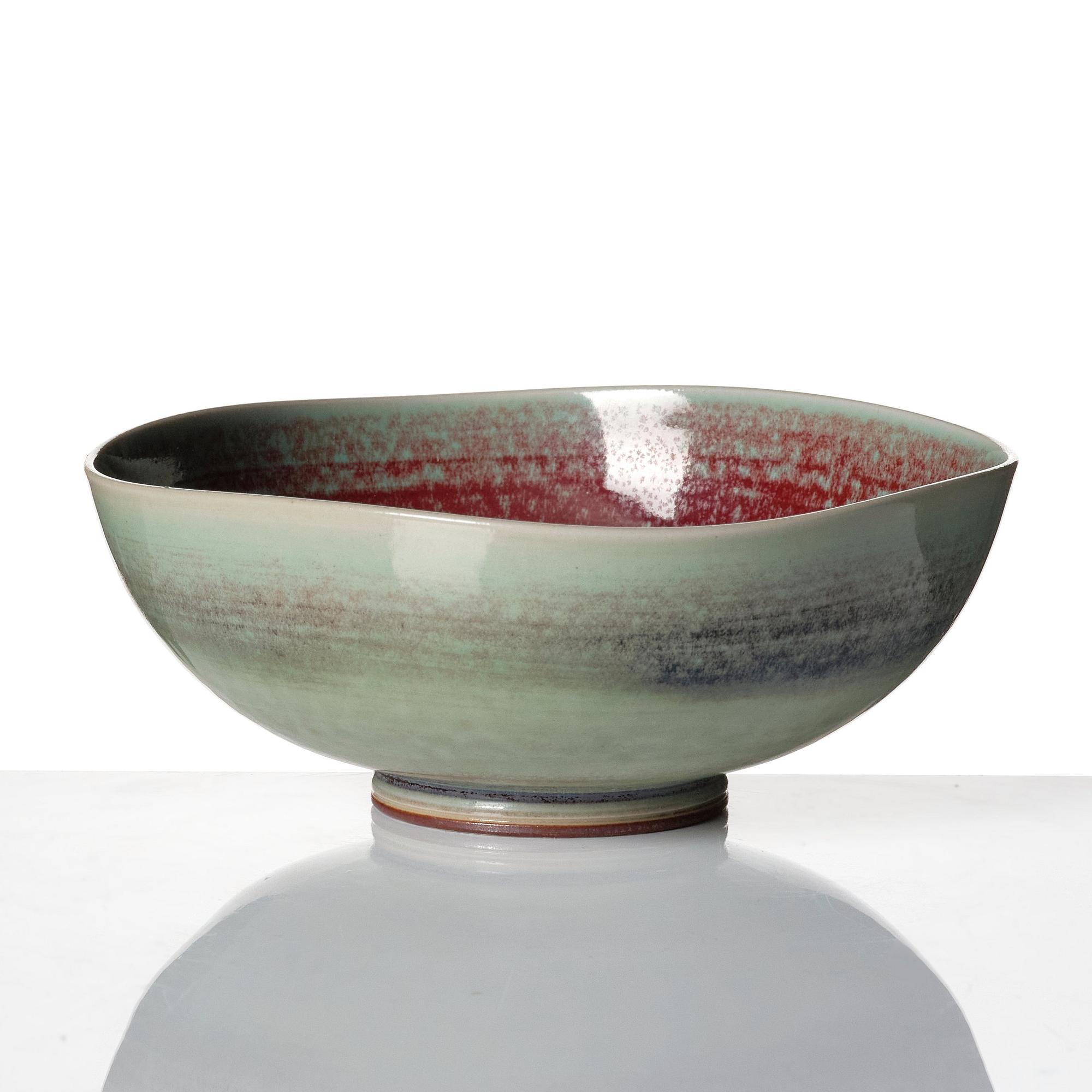 Berndt Friberg, vaser, 6 st och skålar, 3 st, Gustavsbergs studio 1944-47 samt 1960-70-tal.