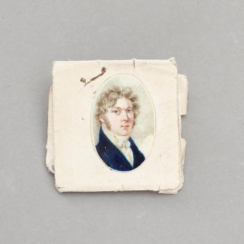 MINIATYRER, 3 stycken, gouache på ben, 1800-tal.