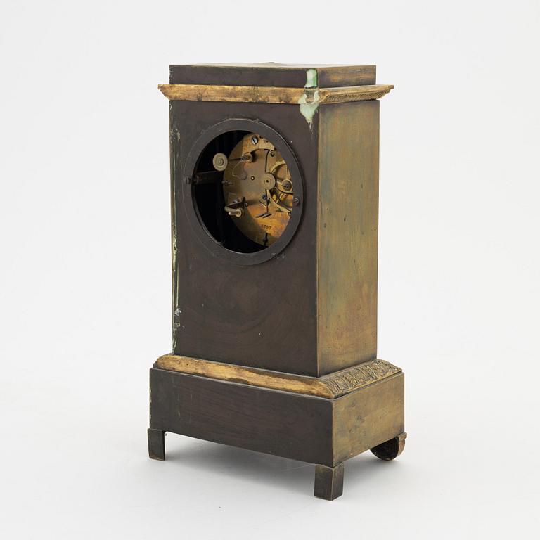 An Empire mantle clock, mid 19th century.