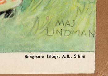 Maj Lindman, school charts, 12 pcs. P.A Norstedt & Söner, Stockholm.