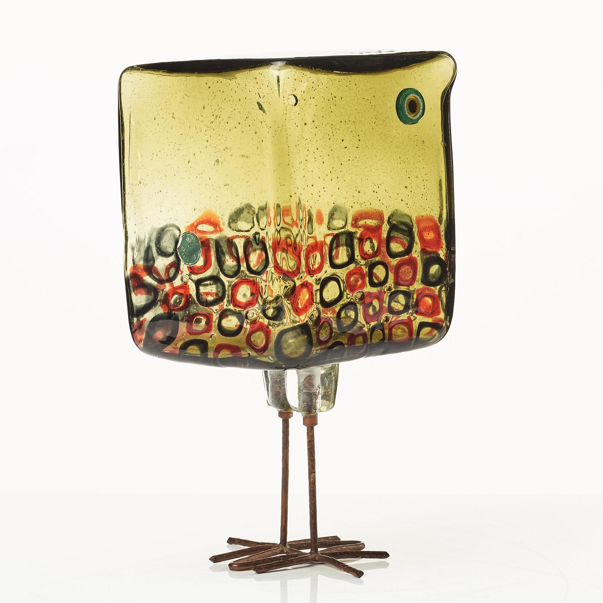 Alessandro Pianon, skulptur, fågel, "Pulcino", Vistosi, Italien, 1960-tal, modell S191.