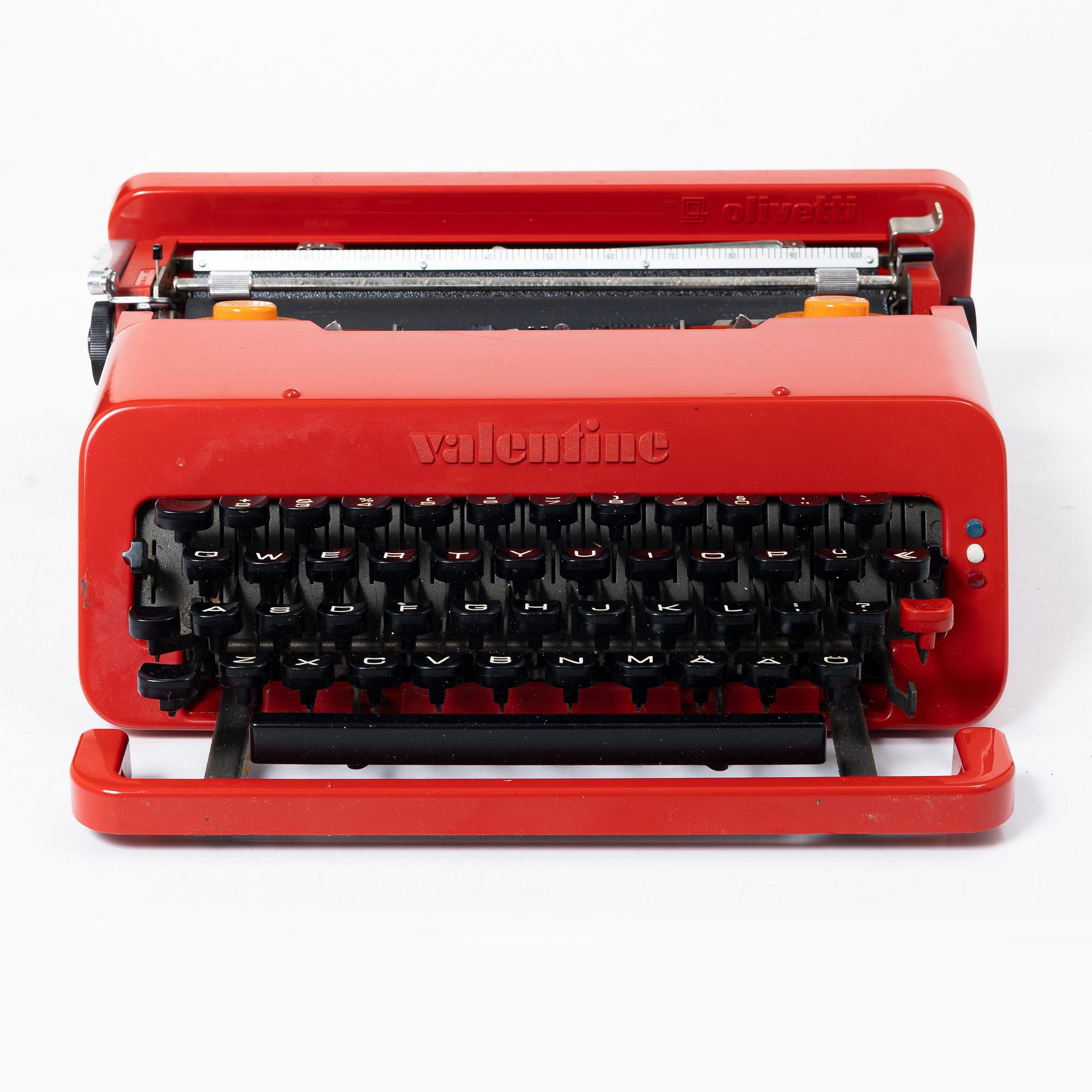 Ettore Sottsass, Skrivmaskin, "Valentine", Olivetti, Italien, 1900-talets andra hälft.