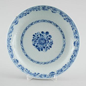 A soup plate, three dishes and a small box, China, 18th and 19th century.