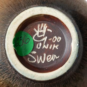 Sven Wejsfelt, two unique stoneware vases, Gustavsberg Studio 2000.