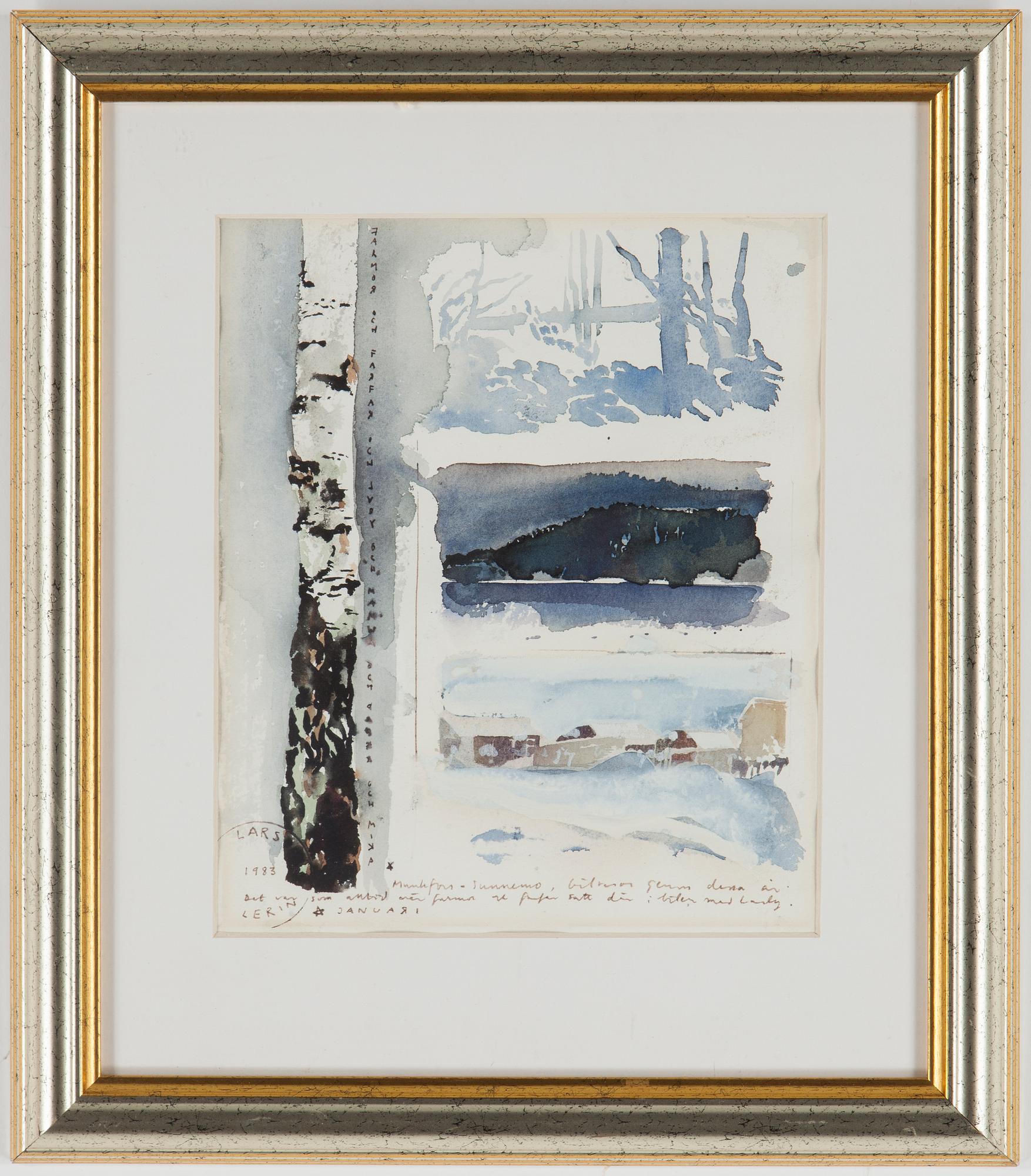 LARS LERIN, akvarell, signerad, 1983.