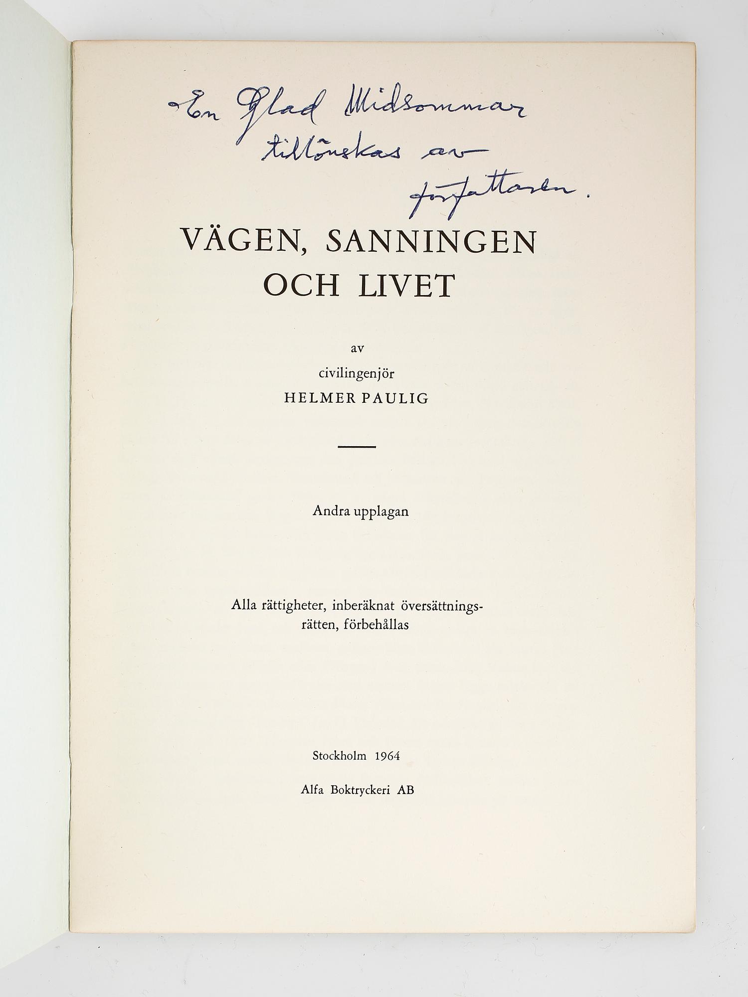HÄFTEN, 2 st, från Greta Garbos estate, "Vägen, Sanningen och Livet".