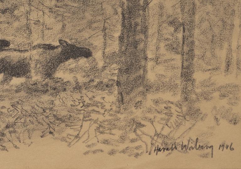 HARALD WIBERG, blyerts på papper, signerad och daterad 1846?.