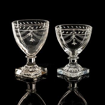 Wine glasses, 24 pcs, second half of the 19th century.