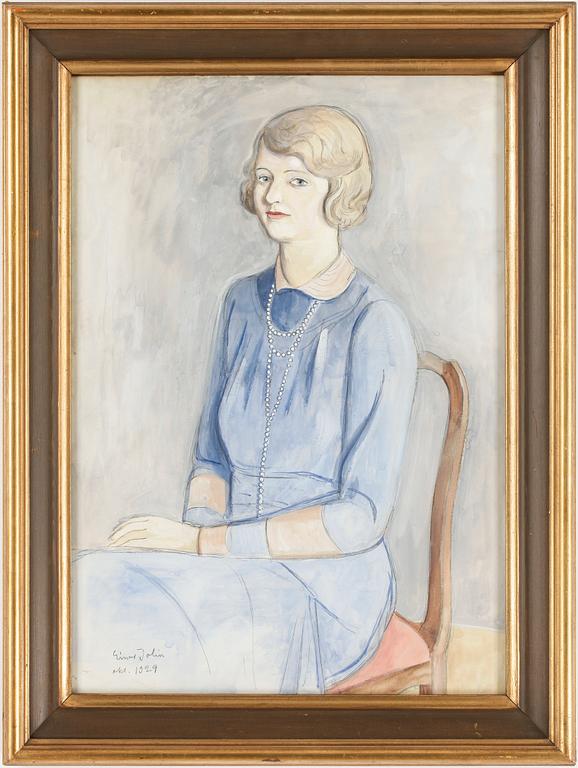 EINAR JOLIN, blandteknik på papper, signerad och daterad 1929.