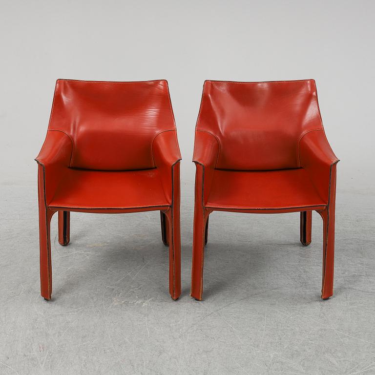MARIO BELLINI, karmstolar, ett par, modell 413 CAB, Cassina, Italien.