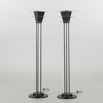 FLOOR LAMPS / UP-LIGHTS, a pair, Sussie Fischer 1989, Atelje Lyktan Sweden.