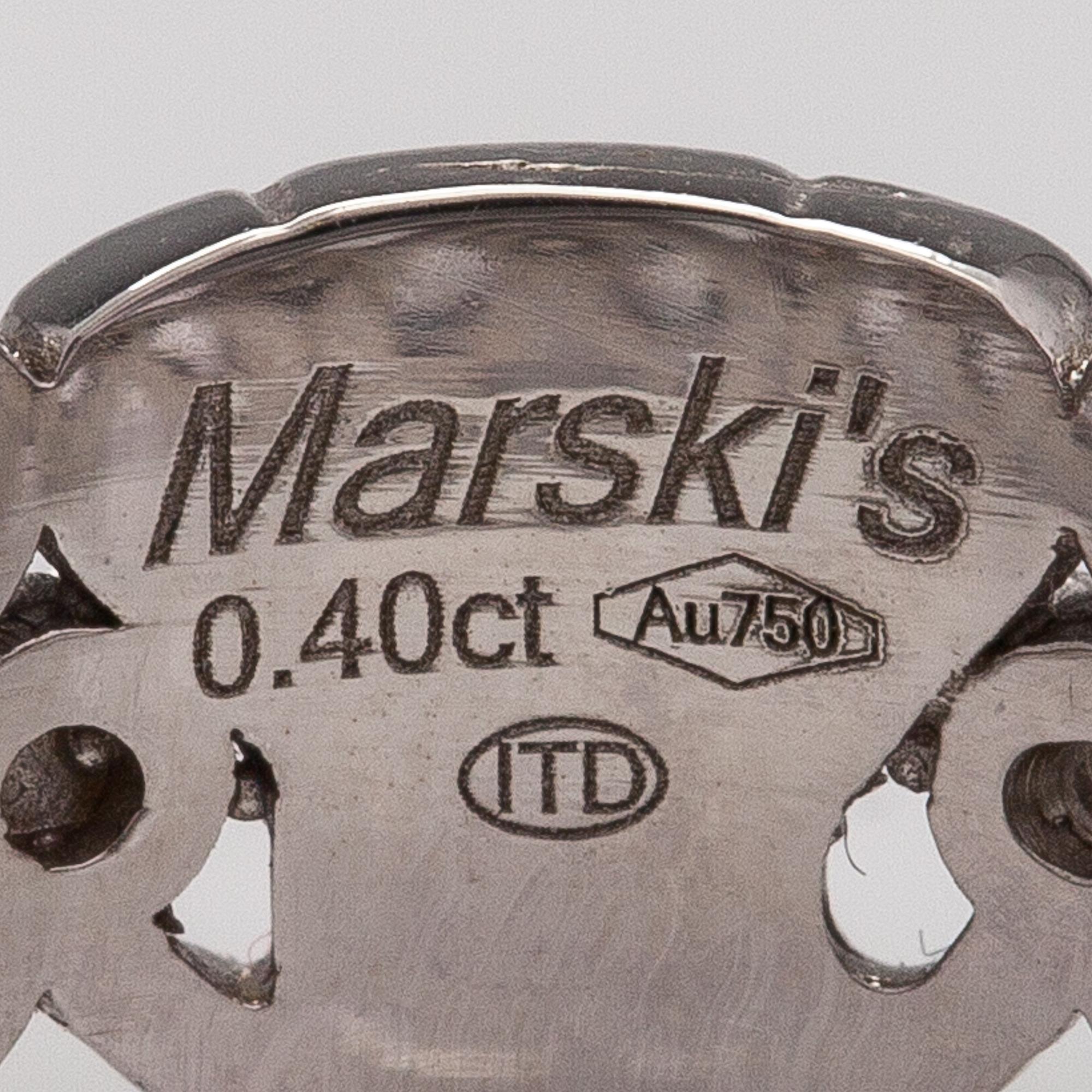 An 18K white gold ring with diamonds ca. 0.40 ct in total.