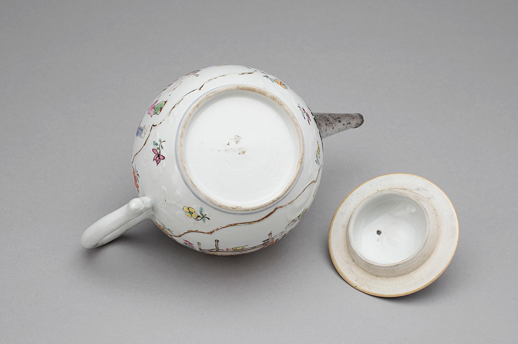 TEKANNA,  porslin/silver,  Qianlong, Kina,  1700-tal.