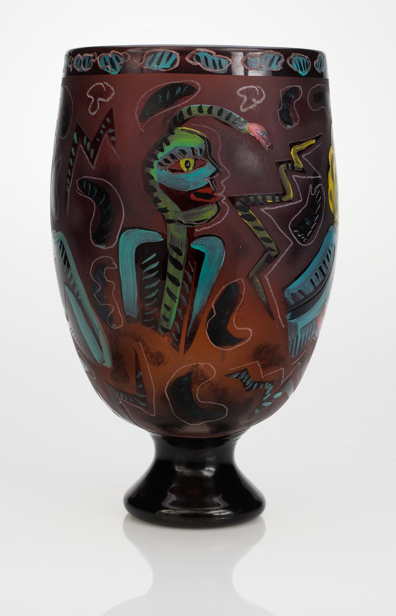 An Ulrica Hydman-Vallien vase, Pilchuck, USA 1986.
