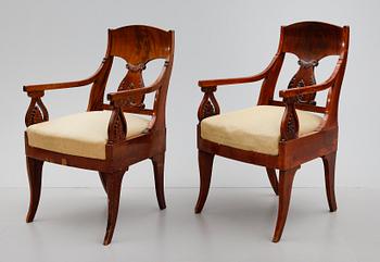 KARMSTOLAR, 1 par, Ryssland/Baltikum, 1800-talets första hälft.